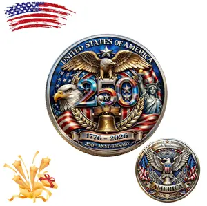 USA 250th Anniversary Commemorative Challenge Coin Patriotic Collectible for History Enthusiasts Diy Toy