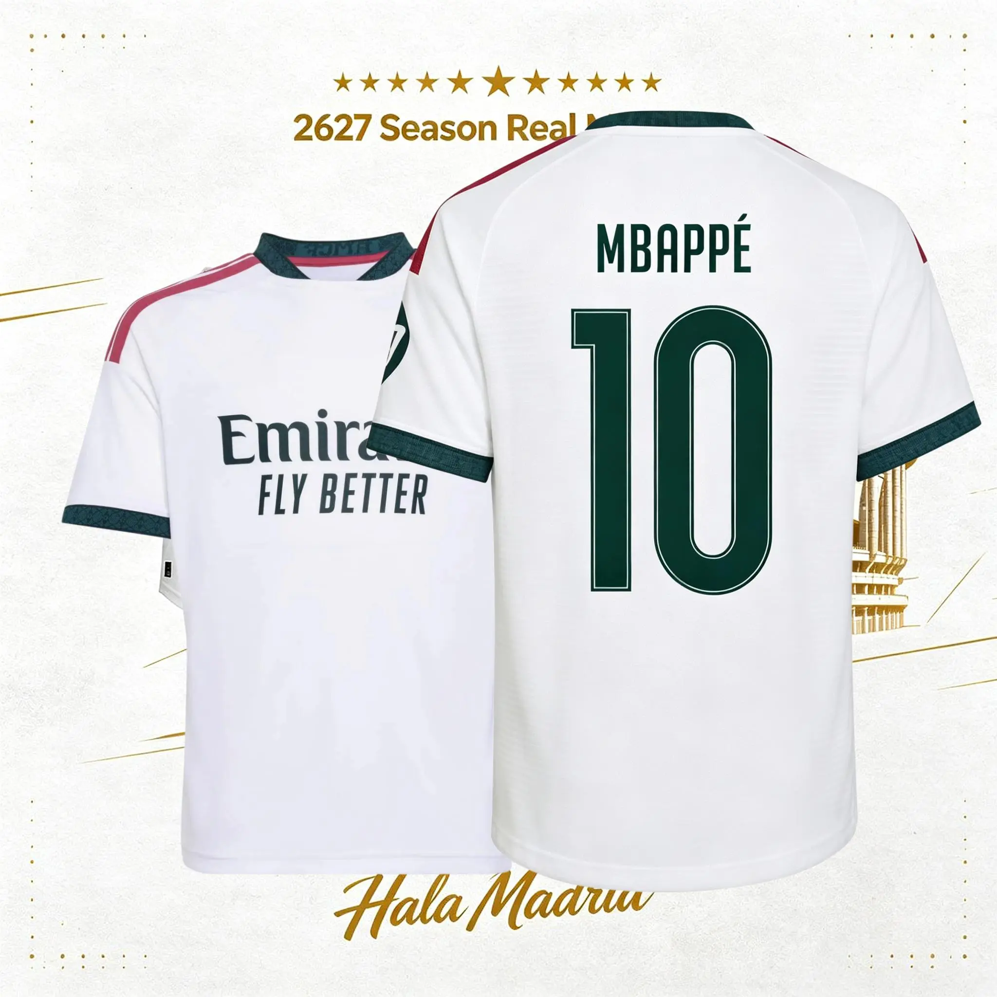 2627 White Mbappe #10 Home Short-Sleeve Soccer Jersey