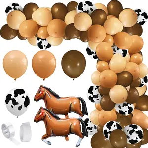 146 Pcs Cowboy & Cowgirl Party Decorations: Balloon Garland, Horse Balloons for Western Party