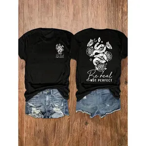 Womens Be Real Graphic Tee - A Soft, Comfortable & Causal Short Sleeve Top with a Classic Round Neck. This Everyday Essential is Perfect for Showing Your Authentic Self, Whether Youre Out with Friends, Running Errands, or Just Keeping It Simple. Your