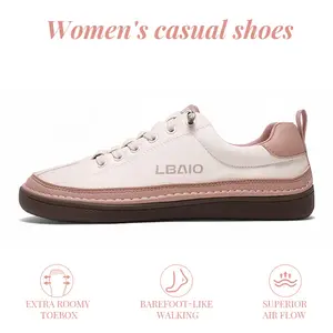 LBAIO Women's Barefoot Shoes Wide Toe Box & Zero Drop Sneakers Bunion Friendly Lightweight Walking Work & Casual Shoes