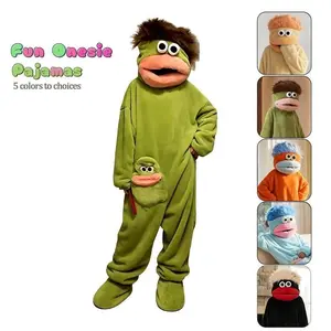 Cozy Hooded Flannel One-Piece Pajamas, Loose Fit Loungewear for Men and Women, Comfortable Sleepwear, Soft and Warm