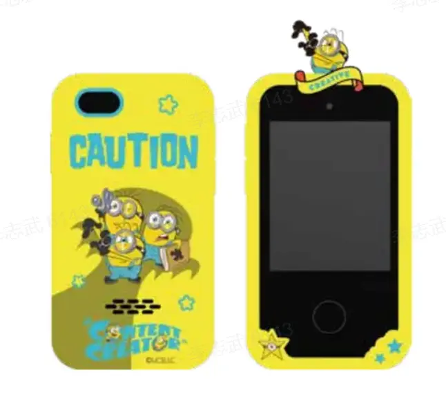 Minions Portable Kids Touchscreen Toy Phone - 2.8 Inches, Lithium-Battery-Powered, No Calling/No WiFi/No Bluetooth, 26 Built-In Apps, Dual Cameras, Music Player, Stories, Educational Games - Travel Toy, Toddler Boy Gifts