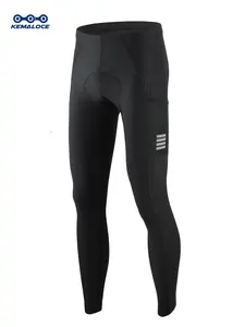 KEMALOCE Cycling Bib Pants Men Solid Blue&Black High-density Sponge Pad Long Bike Pants Outdoor Breathable Summer&Spring Bike Tight Knicker