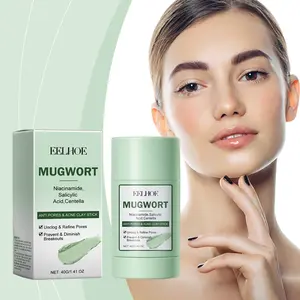 Wormwood mud solid facial mask stick deep cleansing acne removing mild facial moisturizing skin moisturizing cleansing mud