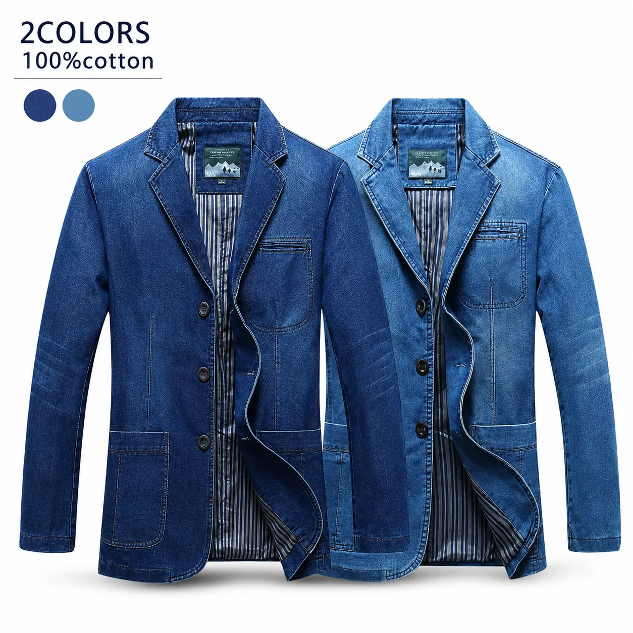Single piece: men’s casual slim-fit jacket with double buttons; lightweight formal/business suit jacket; sports jacket