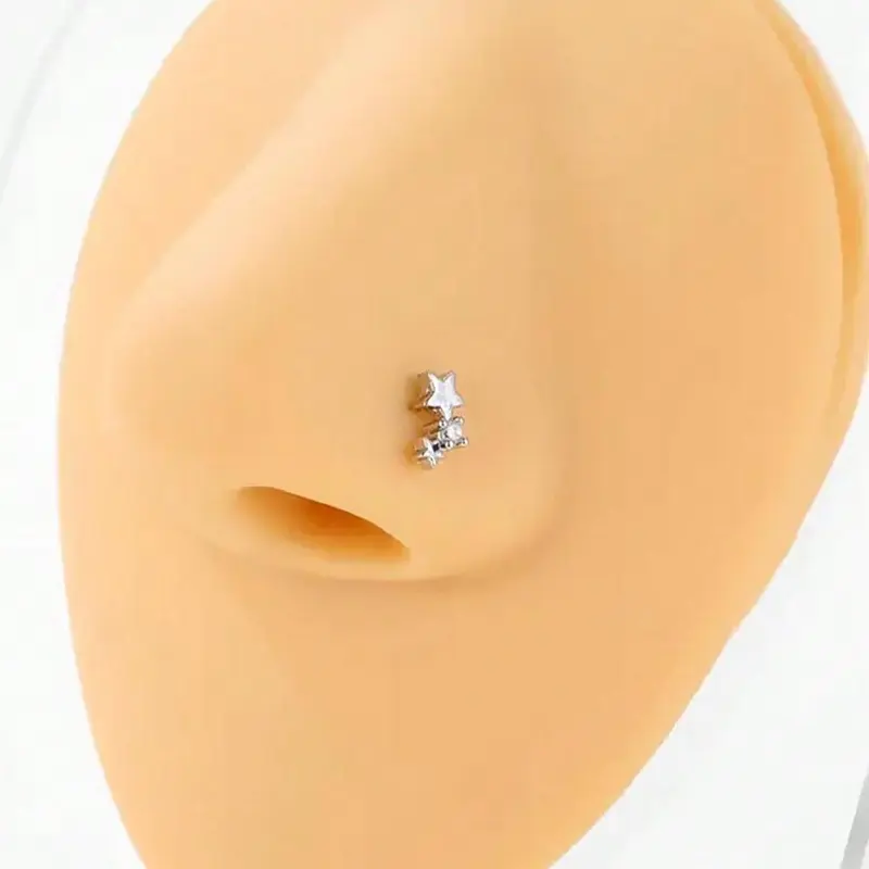 Rhinestone Star Decor Nose Stud, Simple Nose Jewelry, Body Jewelry for Women & Girls for Party, Daily Clothing Decor, Trendy All-match & Exquisite Jewelry for Birthday Gift, Nose Ring, Body Jewellery
