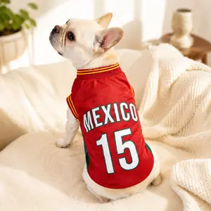 Pet Soccer Jersey for Dogs Cats, Mesh Breathable Puppy T-Shirt, Sports Uniform Costume for Small Medium Large Dogs