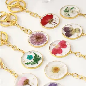 Birth Month Flower Keychain -Backpack or Handbag Tag- Handmade Pressed Real Flower pendant Keychain - Best Gift necklace daily casual christmas gift girlfriend accessory jewelry set