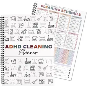 ADHD Cleaning Planner – Daily Weekly Monthly Organizer Notebook