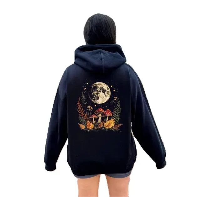Mushroom Moon Hoodie Cottagecore Goblincore Clothing