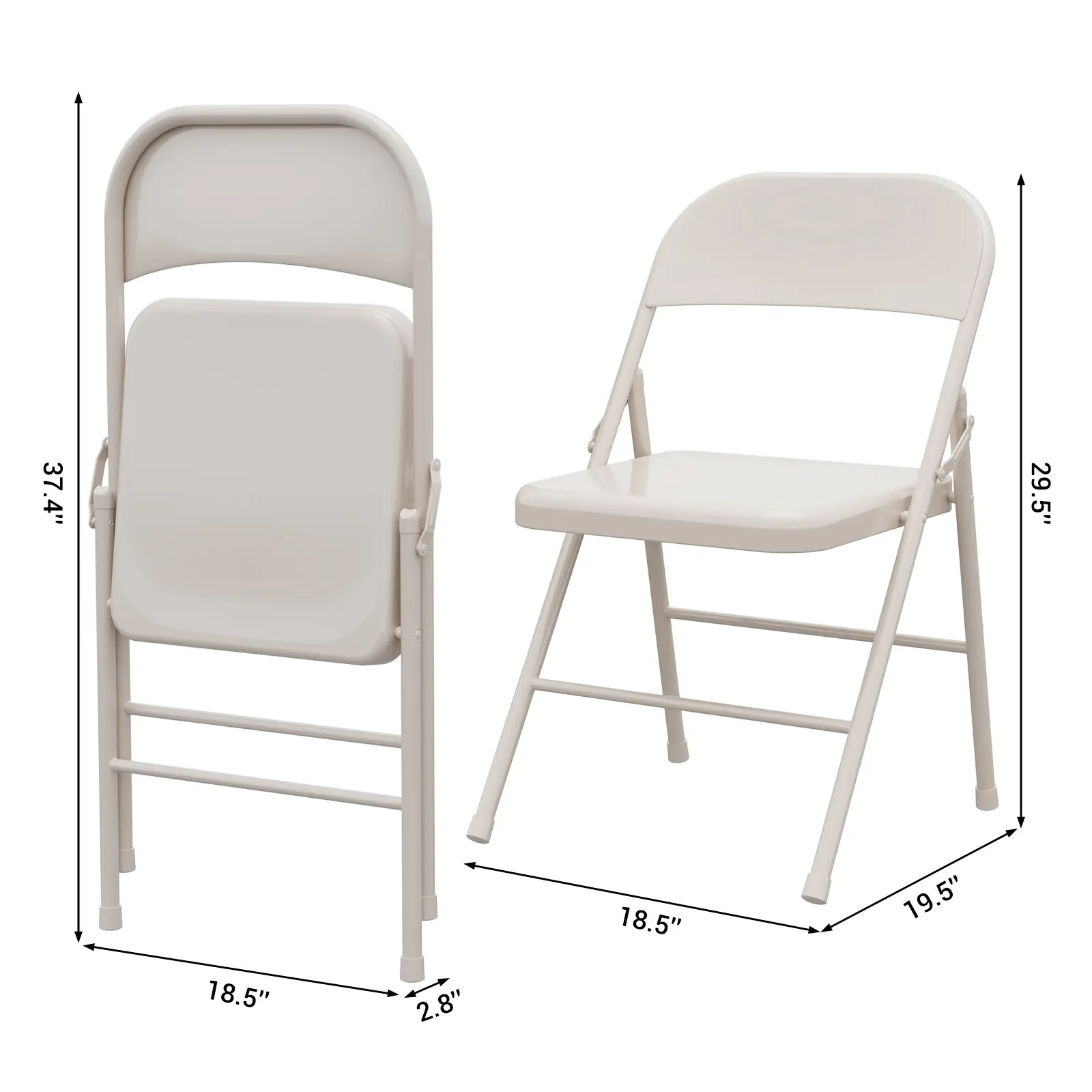 Garvee Heavy Duty 350lb Capacity Folding Chairs Set – Black Metal Frame, Lightweight, Collapsible & Stackable for Indoor & Outdoor Use, Ideal for Dining Room, Office, Parties, Camping, Easy Storage