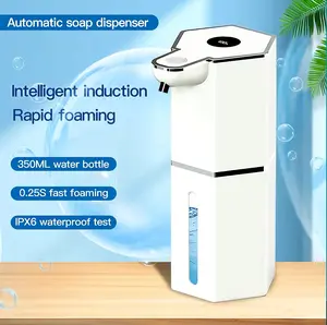 Wall-mounted automatic sensor soap dispenser, smart liquid dispenser, USB rechargeable, 3 adjustable dispensing modes, 13.53 oz capacity, includes cleaning mode, suitable for schools, bathrooms, kitchens bathroom accessories home essentials(foam type).