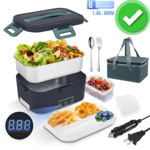 1.8L electric lunch box with thermal insulation, keeps food warm for adults.