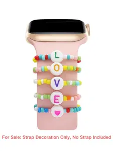 Smart Watch Accessories Beaded Compatible Apple Watch Band Decoration Ring Silicone Strap Decorative Jewelry