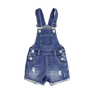 Girls Denim Shorts, 18M-5T Boys Soft Jeans Summer Shortalls