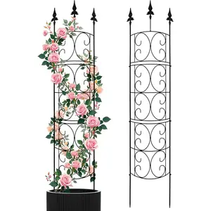 2 Pack 56.7'' H x 12'' W Garden Trellis for Climbing  Outdoor, Rustproof Metal Garden Flower Trellis, Rose Trellis for Outdoor Indoor Climbing  Clematis Vines  Potted , Tomato