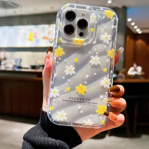 Daisy Pattern Phone Case, 1 Count Decorative Phone Protector Cover, Anti-drop Cellphone Protective Case, All-inclusive Shockproof Phone Cover for iPhone
