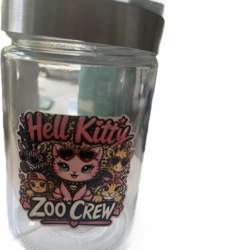 Hell Kitty Decorative Glass Treat Storage Jar, Home Organizer Storage Container