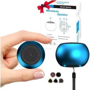 2  Mini Speakers,  Small Portable  Speaker with Lanyard, Water Resistant,  Stereo Pairing, Rechargeable Metal Mini Speakers for Phone, Tablet, Built-in Microphone