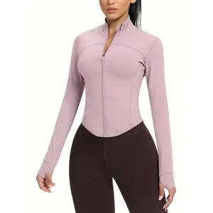 Women'S Sports Jacket Slim Fit Full Zip Athletic Running Workout