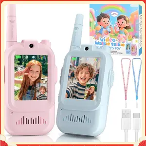 HD Video Walkie Talkies for Kids, 2-Pack Rechargeable Kids Gifts with Camera & Screen, Long Range Kids Walkie Talkies for Boys & Girls Ages 3–12, Toddler Toys for Family Games Indoor & Outdoor Play(Gag Toys & Practical Jokes)(Gag Toys & Practical Jokes)
