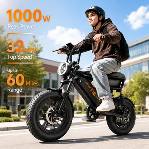 1000W Peak Adult Electric Bike, 32MPH High-Speed E-Bike with 60-mi Long-Range Battery, 14” Fat Tire Bicycle for Urban Commuting & Off-Road Adventure bicicleta f12