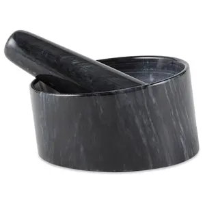 RSVP 6-oz Black Marble Mortal & Pestle