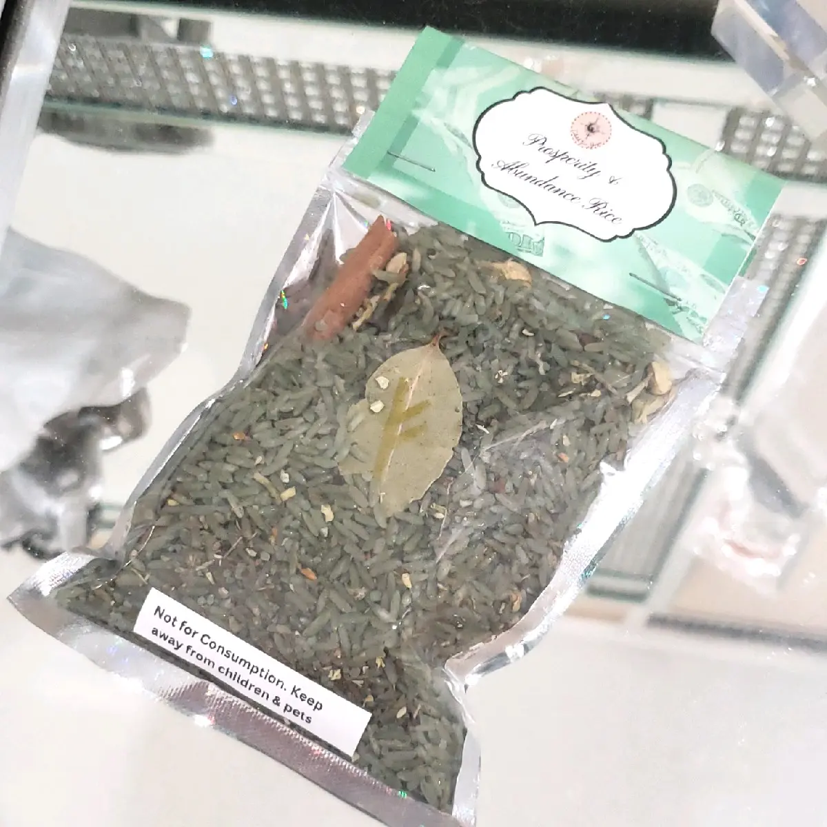 Abundance & Prosperity Manifestation Rice 5oz - Green grain Rice for Manifestation and intentions