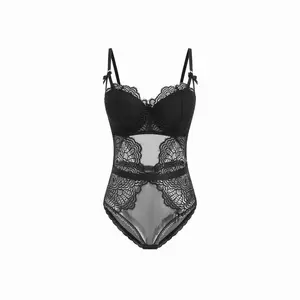 Cider Lace V-neck Bowknot Bodysuit