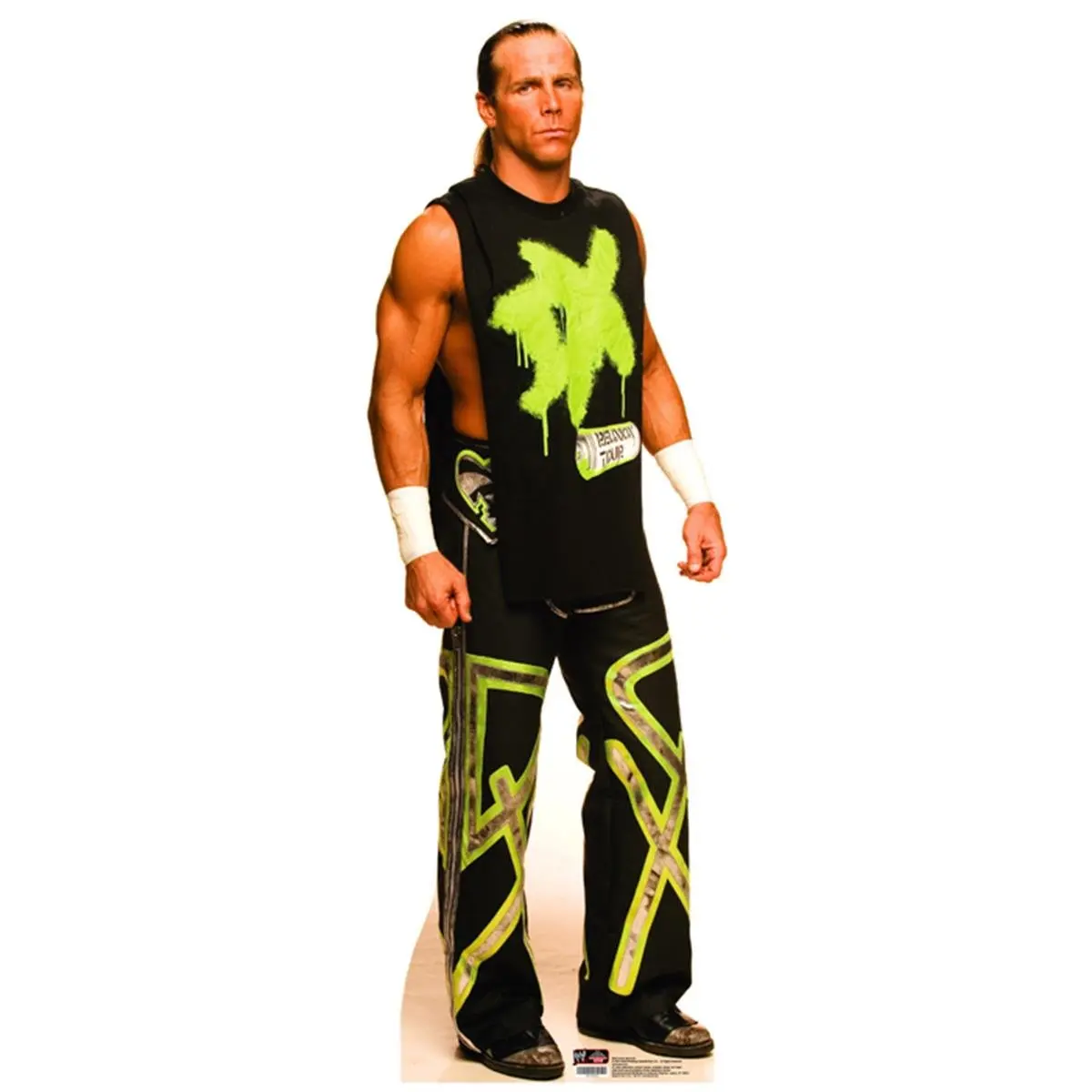 Shawn Michaels Wrestling Memorabilia Life-Size Cardboard Standing Cutout - Heavy Duty, 74" x 25", Party Decor, Indoor Home Decor Accent, Easy Install Easel & Wall Mounting Options
