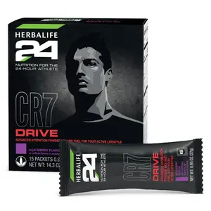 Herbalife24 CR7 Drive Açaí Berry 15 Packets - Hydration Energy Drink with Zero Sugar Electrolytes & Vitamin B12 for Active Lifestyle