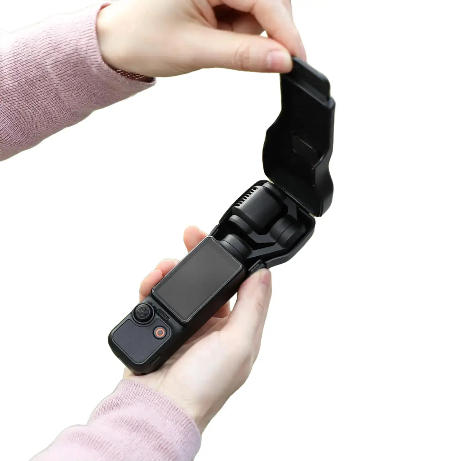 AMAZEAR Gimbal Screen Protective Cover for Xtra Muse/DJI Osmo Pocket 3 Accessories, Lens Cap Hard Case for Xtra Muse Gimbal Vlog Camera with Soft Lining, Compact Design, Quick Open/Close, Black