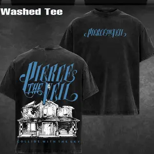 Vintage Pierce The Veil Collide With The Sky Two-Sided T-Shirt Top Men graphic Tee ,Vintage Band Shirts Casual Comfort Cotton Fabric Fit Top , Top Men's and Women's Clothing XW1