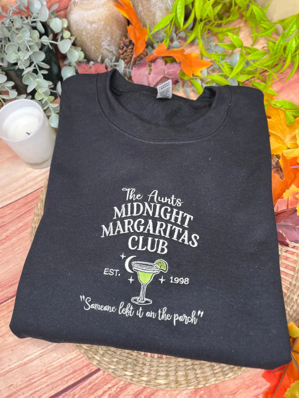 Midnight Margaritas Embroidered Sweatshirt, Salt Rosemary Lavender Love Shirt, Witchy Tee, Margarita Halloween Shirt, Practical Magic Shirt
