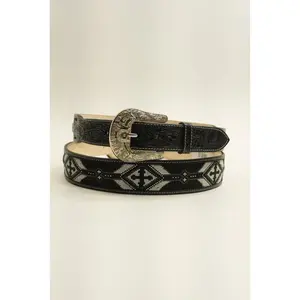 LA HERRADURA BELT AZTEC BLACK/WHITE NEW DESIGN