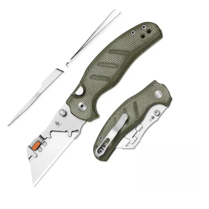 Kizer Sheepdog C01C Uti 2 5Cr15MoV Micarta V3488.29JNA1, Multi Function EDC Tool with Accessories