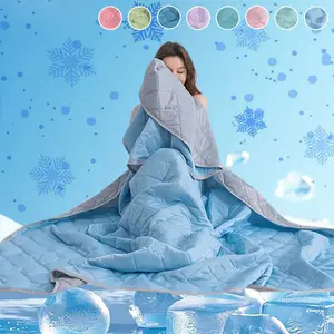 Solid Color Double Sided Cooling Blanket, Lightweight Cooling Blanket, Soft Comfortable Bedding Blanket, Breathable Bedding Supplies for Home Bedroom Hotel Dormitory
