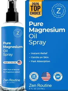 Zen Routine Pure Magnesium Oil Spray 8oz | Restful Sleep, Muscle Relaxation & Stress Relief | Magnesium Deficiency | Restless Legs & Muscle Cramps | USP Grade | Made in USA