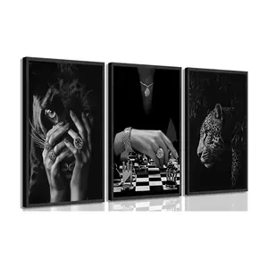3pcs/set Modern Luxury Fashion Black White Art Heels Champagne Retro Poster Wall Art Printing Waterproof Aesthetic Wall Decor Home Living Bed Room Bar Vintage Decor Vintage Design Unique Artwork