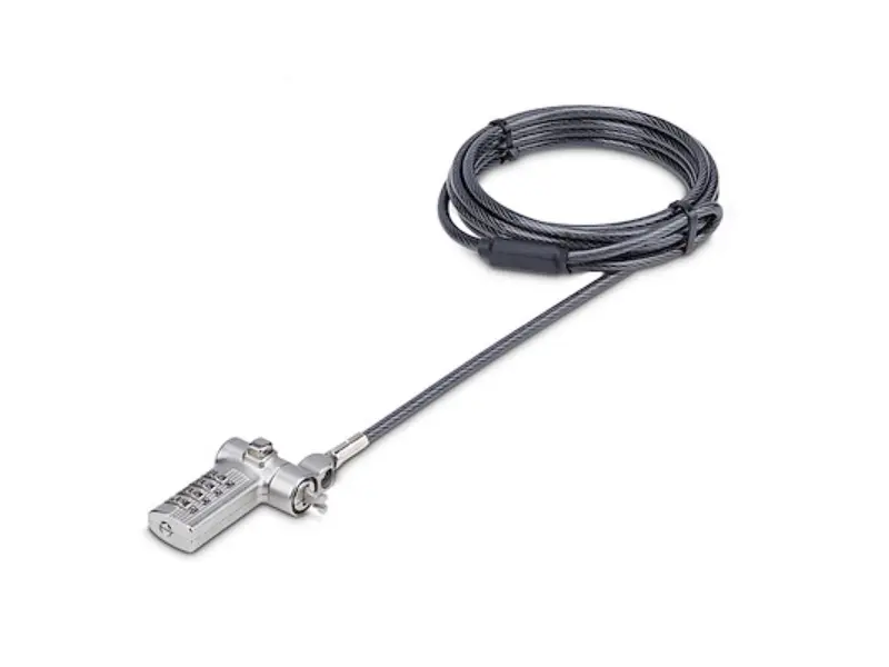 Startech UNIVC4DLAPTOPLO 6.6 ft. Universal Password Lock Cable for Notebooks - Anti-Theft Cut-Resistant Steel Cable, Keyless Combination Design - Silver & Black, Password Lock Cables