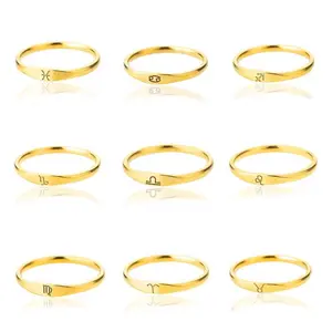 New Zodiac Ring  Plated Stainless Steel Couple Rings