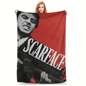 Scarface themed flannel blanket - soft and warm, suitable for sofas, bedrooms, offices, all seasons, perfect for gifts