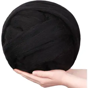 Wool Roving Bulk - 8.82oz/250g Super Wool Chunky Yarn, Wool Roving Top for Needle Felting, Soft Felting Wool Supplies for Hand Spinning, Blending, Weaving and DIY Craft
