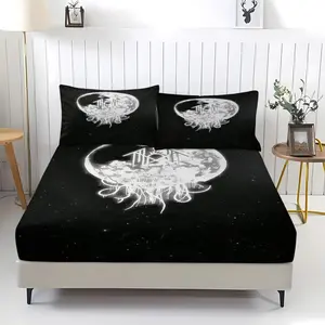 Sleep Token Band Bed Sheet (Including 1 Bed Sheet And 2 Pillowcases), "Vessel" Image Bedding, Anti Slip Dust Cover Suitable For Fans, Teenagers' Bedrooms, And Guest Room Decoration, Bed Sheet Sets, Decorative Bedsheet Sets