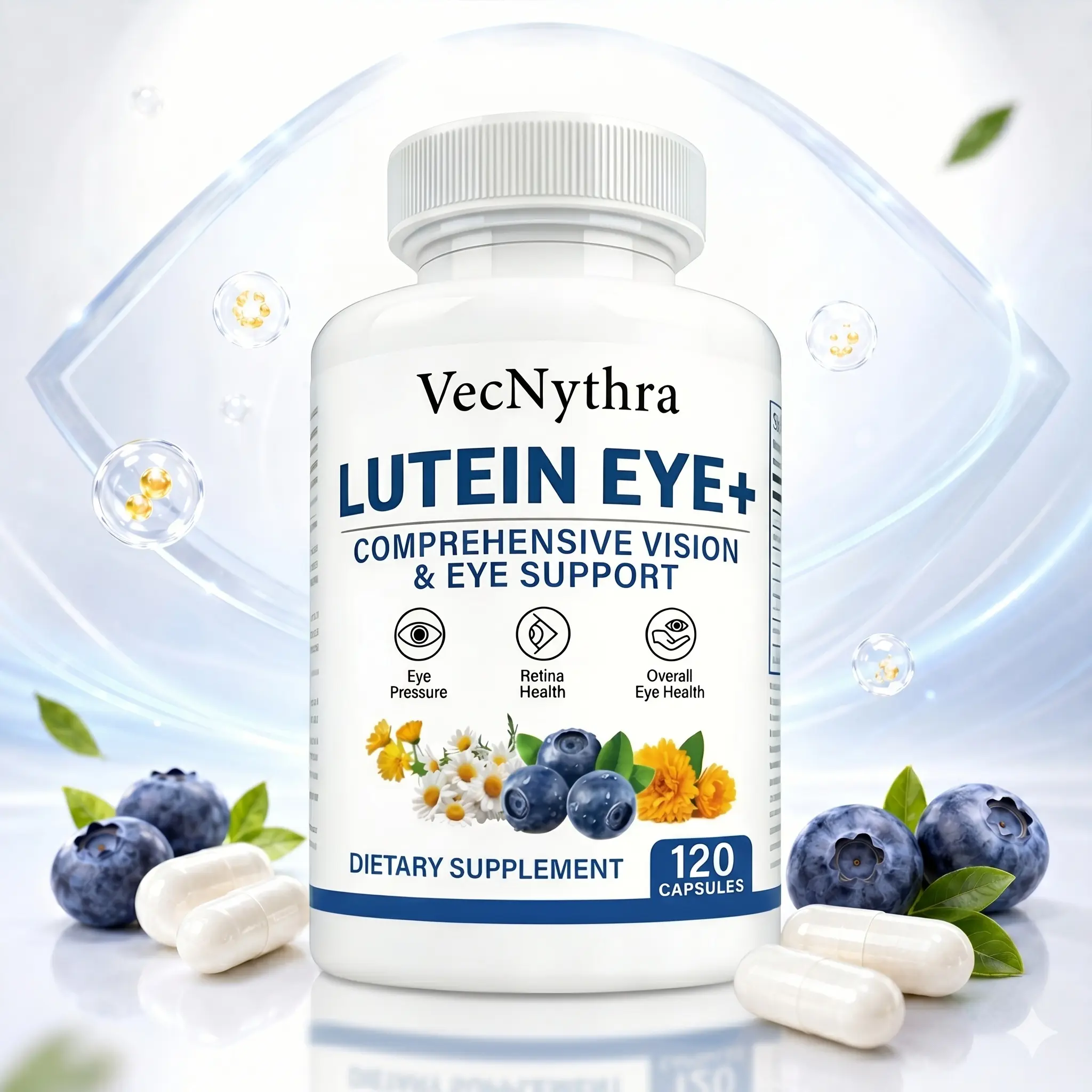 VecNythra Lutein and Zeaxanthin Eye Supplements, Vision Health & Blue Light Support for Adults, 120 Capsules