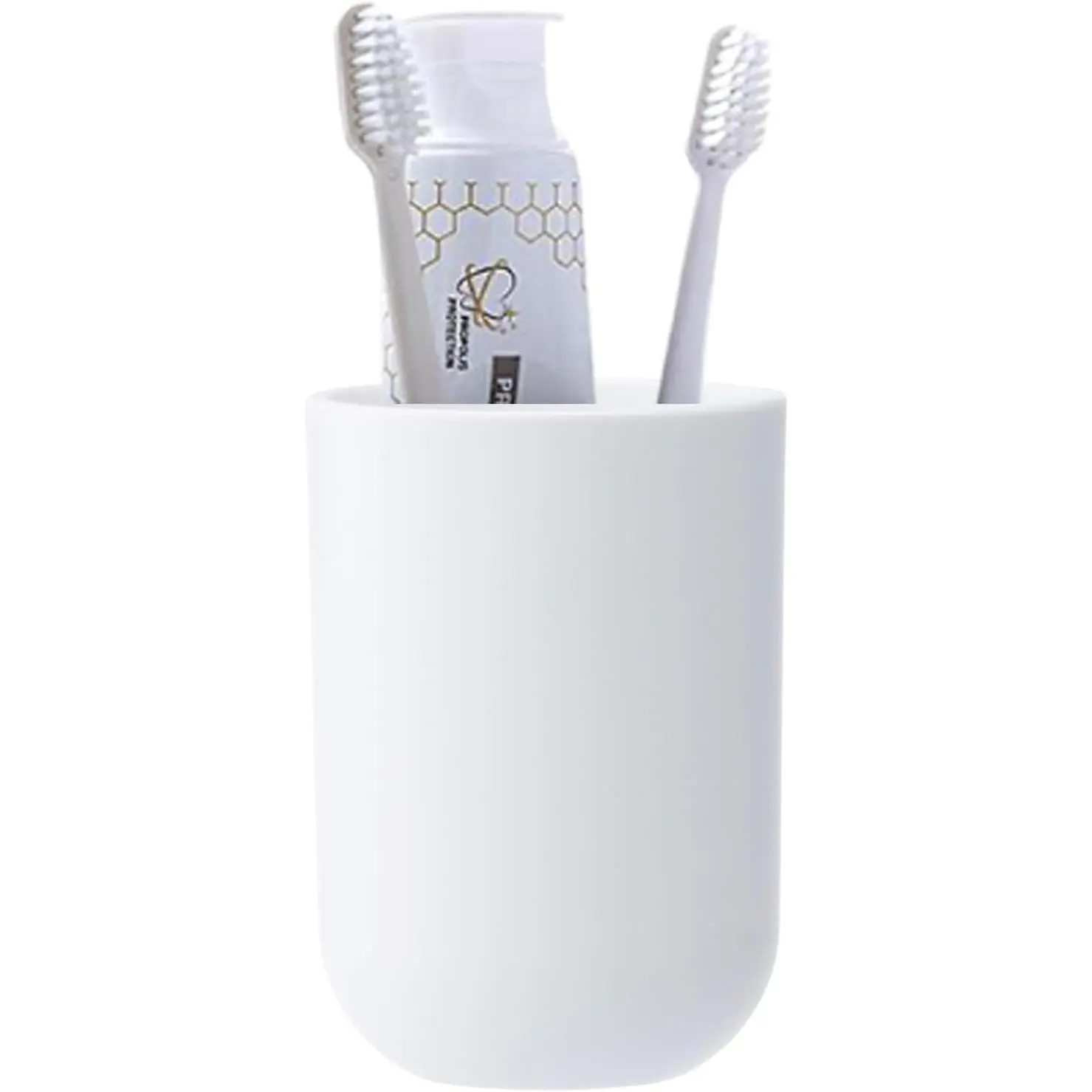 Toothbrush Cup, Bathroom Cup, Toothbrush Holder, Bathroom Tumbler, Plastic, 350ml (White)