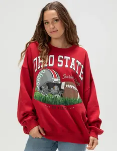 GAMEDAY SOCIAL Ohio State Buckeyes Womens Crewneck Sweatshirt