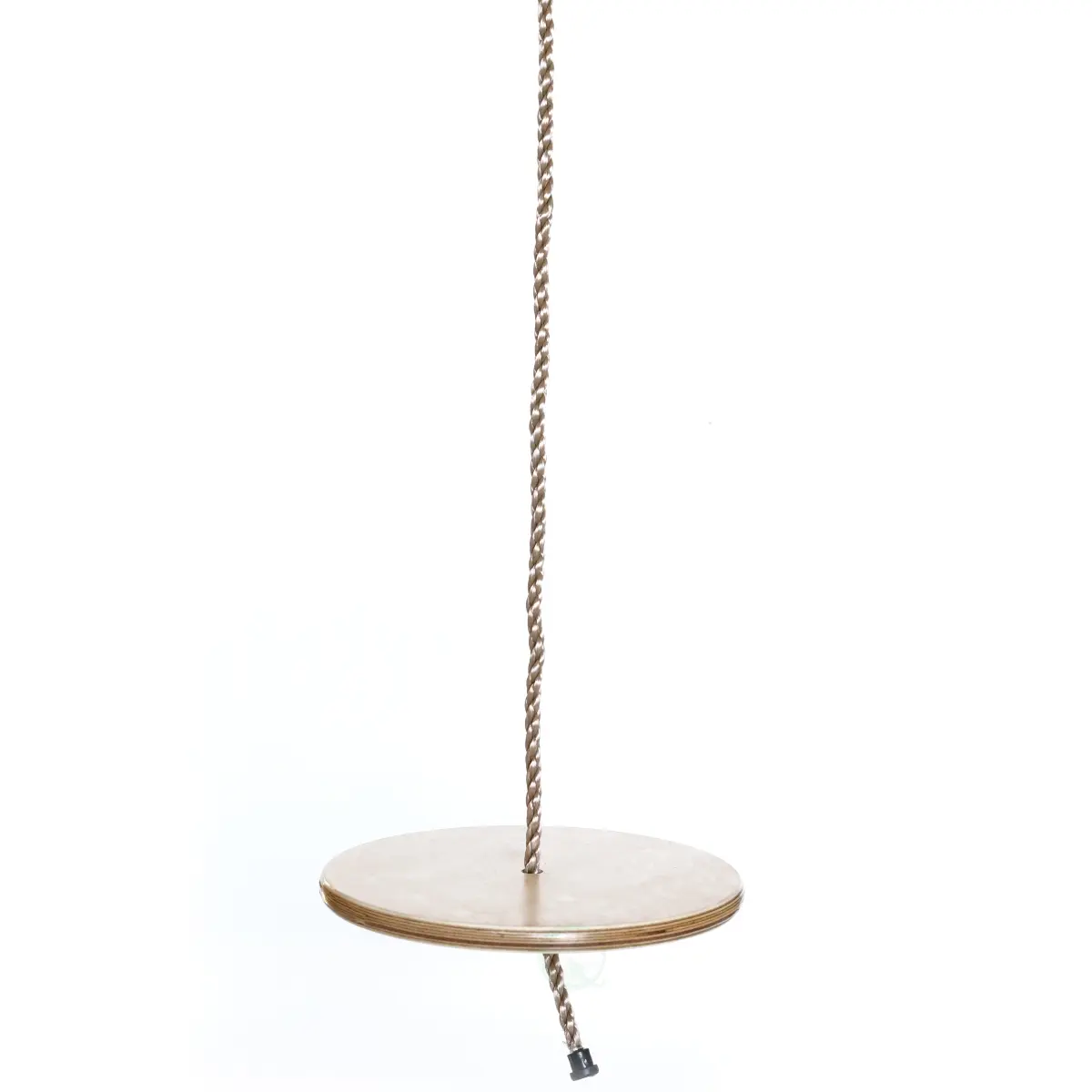 Wooden Round Disc Plate Swing Seat with Hanging Rope, Brown, Wood, Yard
