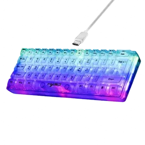 Wired Membrane Keyboard Fully Transparent Gaming Keyboard